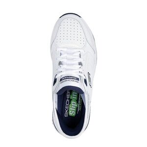 Skechers Men’s White Athletic Sneakers with Navy Accents